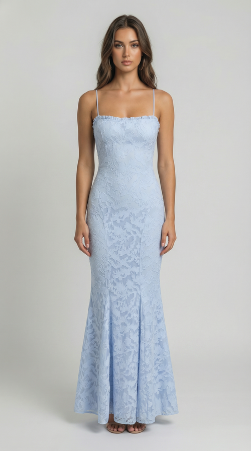 Elegant Lace Mermaid Maxi Dress