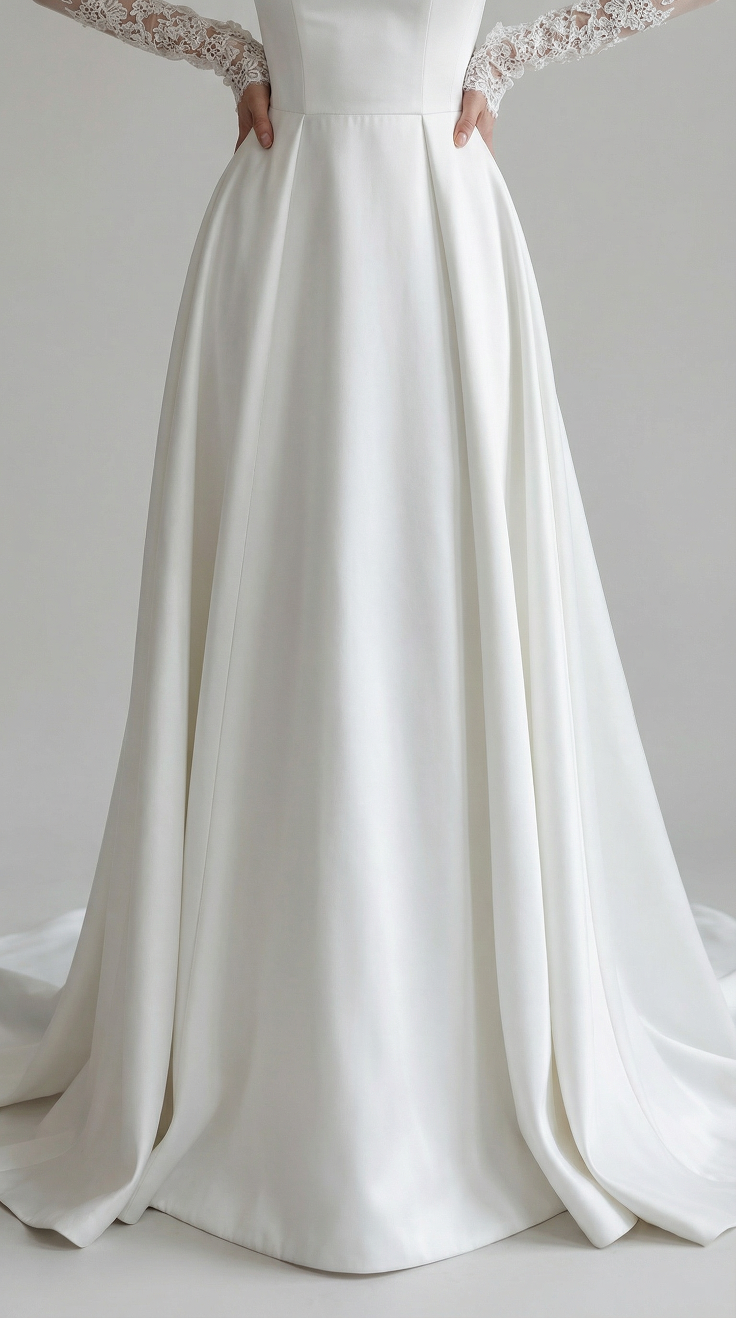 Satin A-Line Square Neck Bridal Wedding Gown