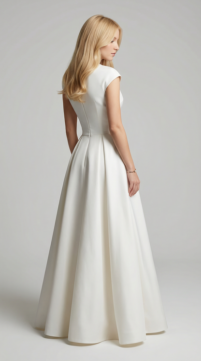 Sleeveless High-Neck A-Line Maxi Wedding & Prom Dress