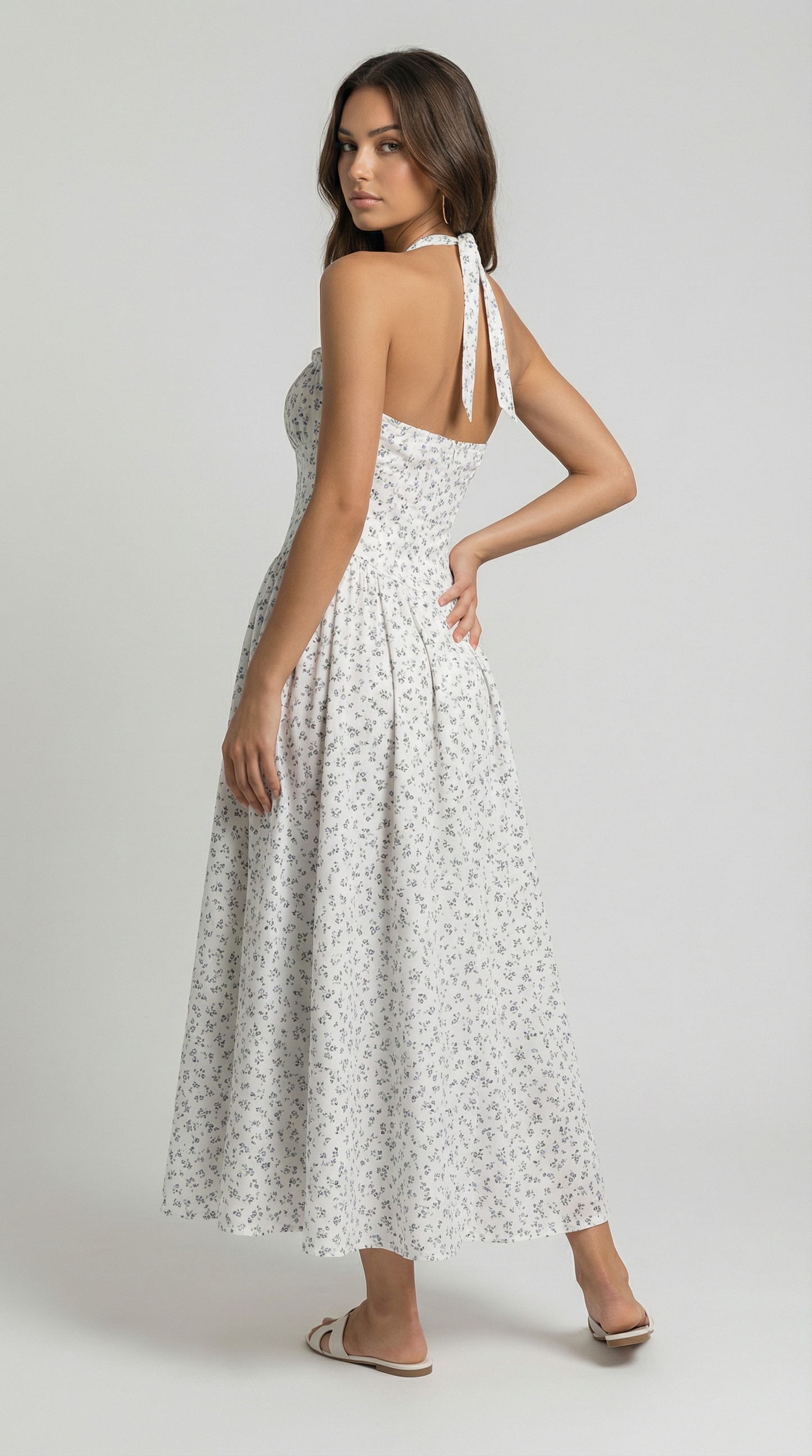 Elegant Strapless A-Line Midi Dress – Summer Holiday Party Dress