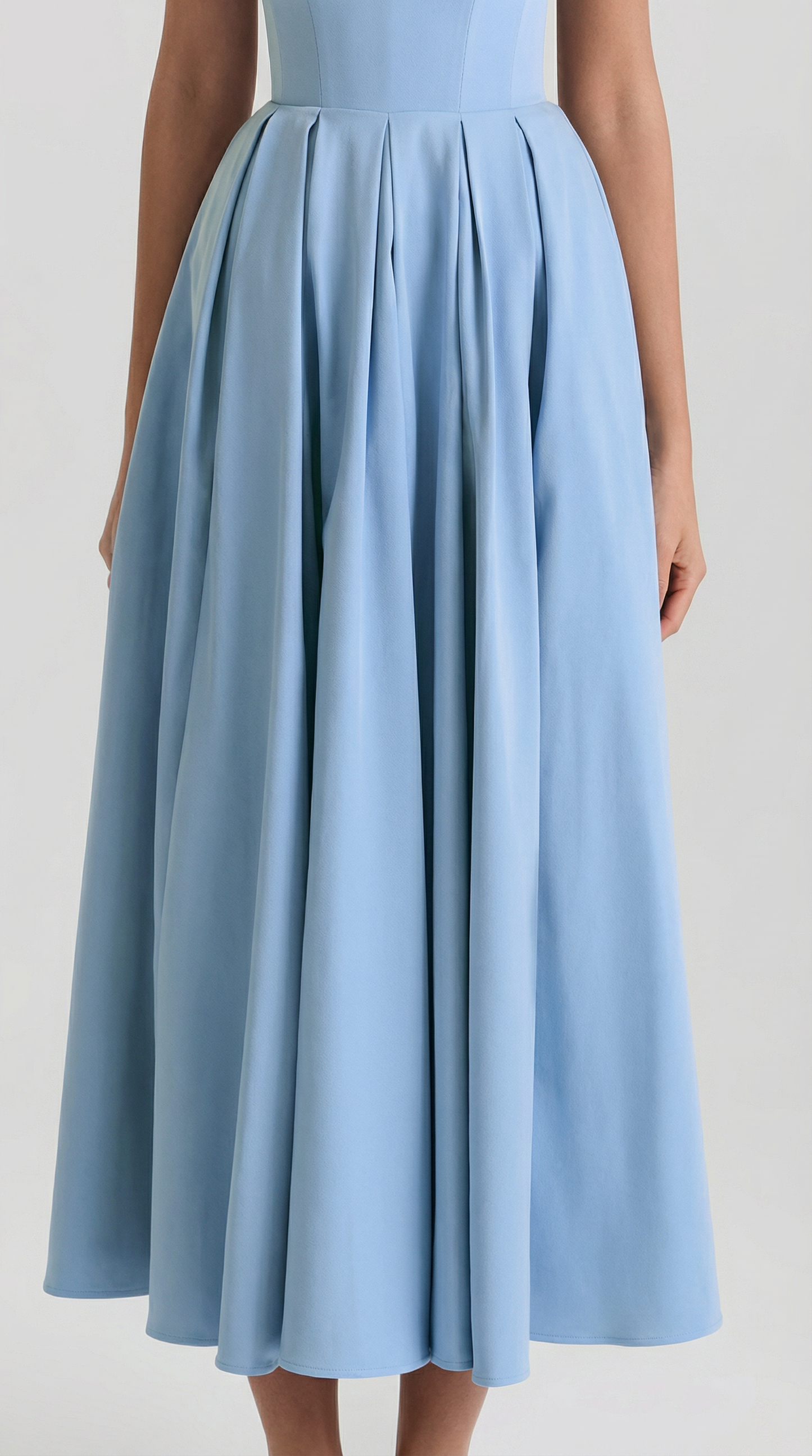 Strapless Corset Flare Midi Dress