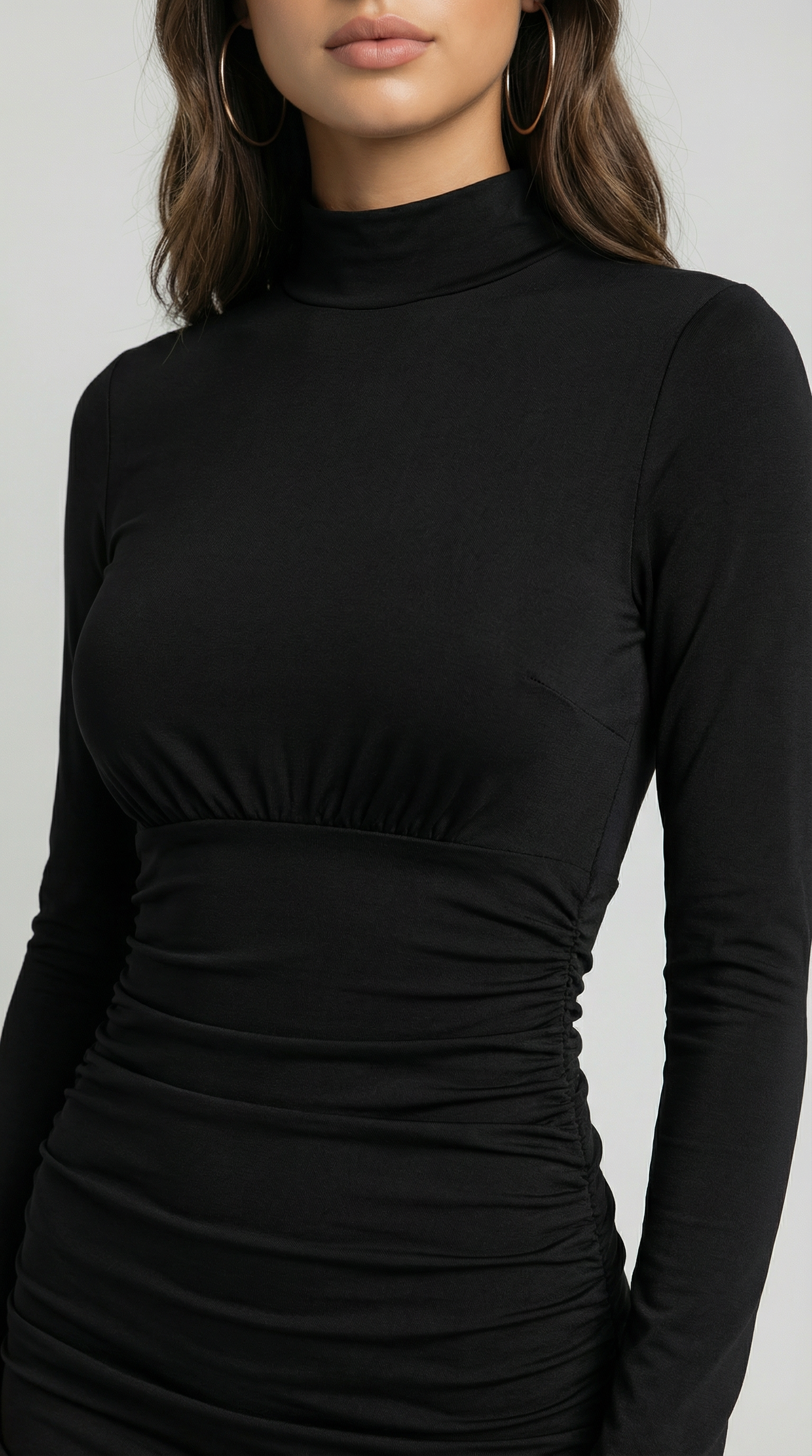 O-Neck Long Sleeve Bodycon Midi Dress – Slim Fit Party Style