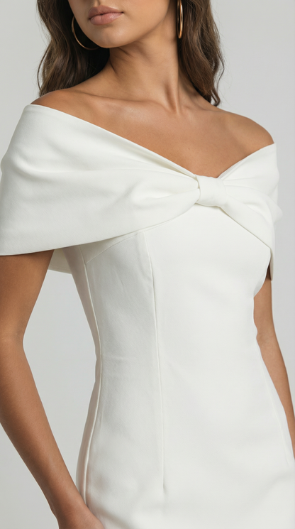 Women Big Bow Strapless Mini Dress, Sexy Backless Bodycon